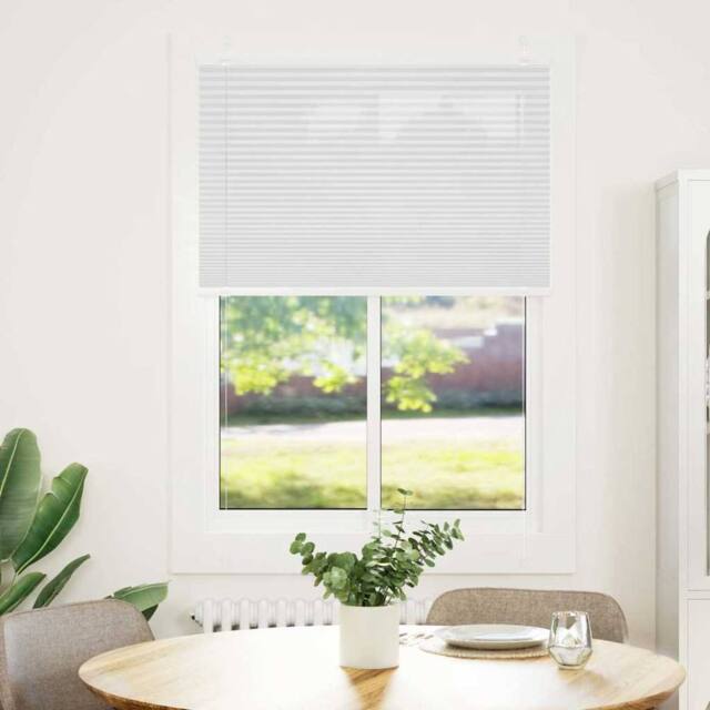 Berkfield Home Pleated Blind White 100x150 cm Fabric Width 99.4 cm Polyester - image 1