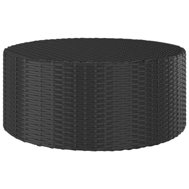 Berkfield Home Tea Table Black 68x68x30 cm Poly Rattan - Size: 68 x 68 x 30 cm - image 1