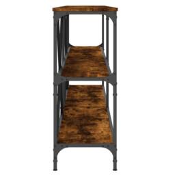 Berkfield Home Console Table Smoked Oak 200x30x75 cm Engineered Wood & Iron in Brown - Size: 200 x 30 x 75 cm - thumbnail 5