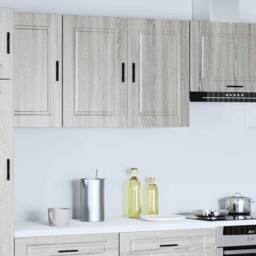 Berkfield Home Kitchen Wall Cabinet Porto Grey Sonoma Engineered Wood - thumbnail 3