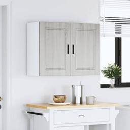 Berkfield Home Kitchen Wall Cabinet Porto Grey Sonoma Engineered Wood - thumbnail 4