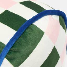 OHS Checkerboard Matte Velvet Bolster Pillow Soft Cylindrical Cushion - thumbnail 6