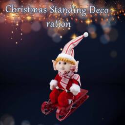 VFM e-Store Christmas Elf On Sledge Decoration 31cm x 16cm Red X 1 - Size: 31 cm x 16 cm - thumbnail 3