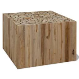 Berkfield Home Coffee Table Genuine Teak 50x50x35 cm in Brown - Size: 50 x 50 x 35 cm