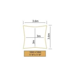 Primrose 3.6m Square Waterproof Patio Sun Shade Canopy 98% UV Block Free Rope in Off-White - thumbnail 6