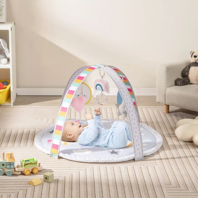 Costway Baby Play Mat 7-in-1 Tummy Time Infant Toddler Activit Mat w/ 5 Detachable Toys - image 1