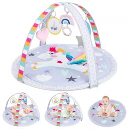 Costway Baby Play Mat 7-in-1 Tummy Time Infant Toddler Activit Mat w/ 5 Detachable Toys - thumbnail 2