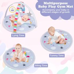 Costway Baby Play Mat 7-in-1 Tummy Time Infant Toddler Activit Mat w/ 5 Detachable Toys - thumbnail 4