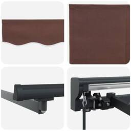 Berkfield Home Retractable Awning Manual Brown 300x250 cm Polyester - thumbnail 8