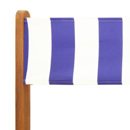 Berkfield Home Folding Garden Chairs 4 pcs Blue & White Fabric & Solid Wood - thumbnail 9