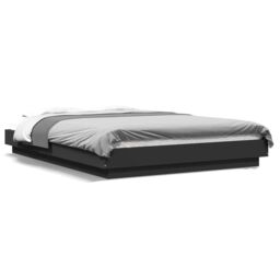 Berkfield Home Bed Frame with LED Lights without Mattress Black 120x190cm - Size: 120x190 cm - thumbnail 2