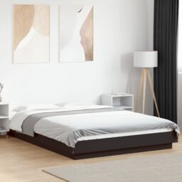 Berkfield Home Bed Frame with LED Lights without Mattress Black 120x190cm - Size: 120x190 cm - thumbnail 1