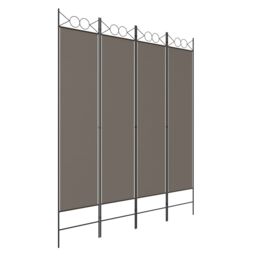 Berkfield Home 4-Panel Room Divider Anthracite 160x200 cm Fabric in Black - thumbnail 2