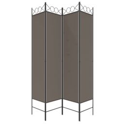 Berkfield Home 4-Panel Room Divider Anthracite 160x200 cm Fabric in Black - thumbnail 5