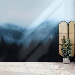 Superfresco Easy Misty Landscape Navy Print To Order 3m x 2.8m Mural - thumbnail 1