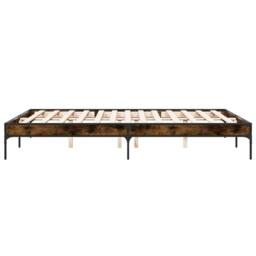 Berkfield Home Durable Bed Frame without Mattress Smoked Oak 140x200 cm in Brown - thumbnail 5