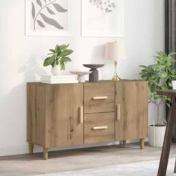 Berkfield Home Sideboard Artisan Oak 100x36x60 cm Engineered Wood in Brown - Size: 100 x 36 x 60 cm - thumbnail 2