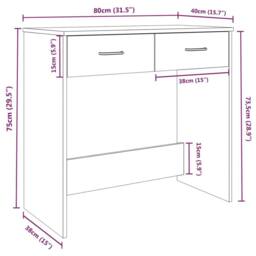 Berkfield Home Elegant Desk Grey Sonoma 80x40x75 cm Engineered Wood - Size: 80 x 40 x 75 cm - thumbnail 7