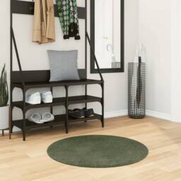 Berkfield Home Rug HUARTE Short Pile Soft & Washable Forest Green √ò 80 cm - Size: Medium - thumbnail 2
