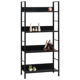 Berkfield Home 4-Layer Book Shelf Black 60x27.6x124.5 cm Engineered Wood - thumbnail 2