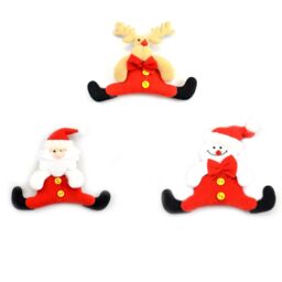 Shatchi 3 Handmade Novelty Christmas Tree Hanging Xmas Home Decor Stocking Fillers Santa Snowman Reindeer Teddy - thumbnail 1
