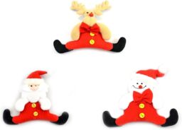 Shatchi 3 Handmade Novelty Christmas Tree Hanging Xmas Home Decor Stocking Fillers Santa Snowman Reindeer Teddy - thumbnail 2
