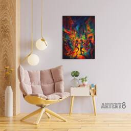 "Artery8 Reggaeton Music Urban Street Dance Canvas Wall Art Print - Size: W18"" x H24""" - thumbnail 3