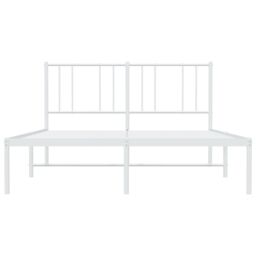 Berkfield Home Metal Bed Frame with Headboard White 135x190 cm Double - thumbnail 6