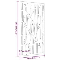Berkfield Home Garden Wall Decoration 105x55 cm Corten Steel Bamboo Design in Brown - thumbnail 8