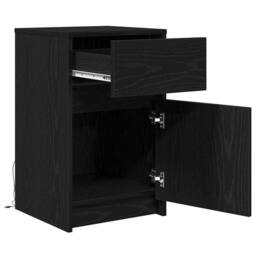 Berkfield Home Bedside Cabinet Black oak 38 x 34 x 61 cm Particle board - thumbnail 5