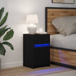 Berkfield Home Bedside Cabinet Black oak 38 x 34 x 61 cm Particle board - thumbnail 4