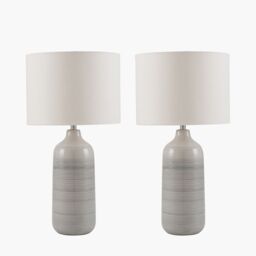 Ruma Set of 2 Venus Blue & Grey Ombre Ceramic Table Lamp - thumbnail 2