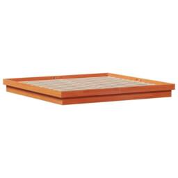 Berkfield Home LED Bed Frame without Mattress Wax Brown 200x200 cm Solid Wood - thumbnail 9