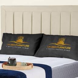 UK Bed Furniture Siarra Ottoman Gas Lift Upholstered Bed with 48 Inch Headboard in Cream - Size: Super King - thumbnail 2
