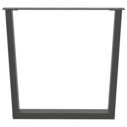 Berkfield Home Dining Table Legs V-Shape 2 pcs Anthracite 90x(72-73.3) cm Steel in Charcoal - thumbnail 5