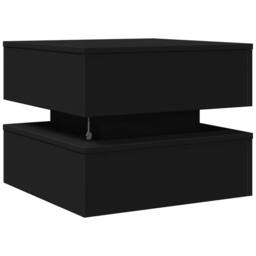 Berkfield Home Coffee Table with LED Lights Black 50x50x40 cm - Size: 50 x 50 x 40 cm - thumbnail 9