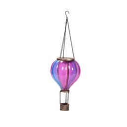 mysmartbuy Solar Powered Flaming Balloon Lantern - Outdoor Garden Hanging Light in Pink - thumbnail 2