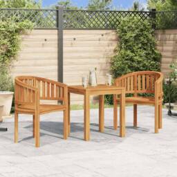 Berkfield Home Stunning Banana Chairs 2 pcs Solid Teak Wood in Brown - thumbnail 2