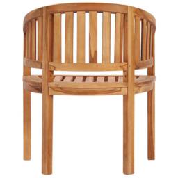 Berkfield Home Stunning Banana Chairs 2 pcs Solid Teak Wood in Brown - thumbnail 6