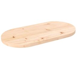 Berkfield Home Table Top 70x35x2.5 cm Solid Wood Pine Oval in Brown
