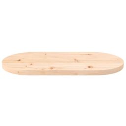 Berkfield Home Table Top 70x35x2.5 cm Solid Wood Pine Oval in Brown - thumbnail 3