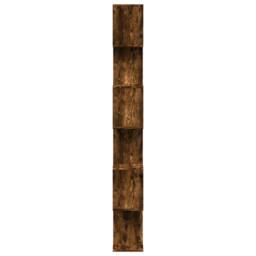 Berkfield Home Room Divider Bookcase 6-Tier Smoked Oak 70x24x193 cm Engineered Wood in Brown - Size: 70 x 24 x 193 cm - thumbnail 6
