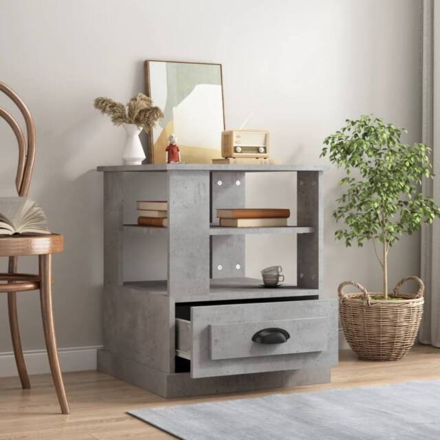 Berkfield Home Side Table Concrete Grey 50x50x60 cm Engineered Wood - Size: 50 x 50 x 60 cm - image 1