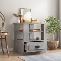 Berkfield Home Side Table Concrete Grey 50x50x60 cm Engineered Wood - Size: 50 x 50 x 60 cm