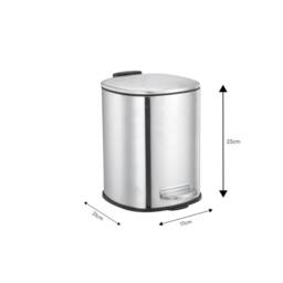 Showerdrape Capri 3L Bathroom Bin & Toilet Brush Set - Chrome, Black or White in Silver - thumbnail 4