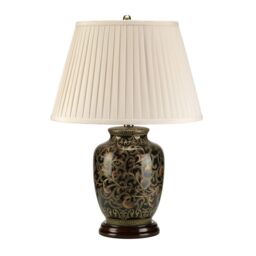 Loops Table Lamp Small Base Cream Double Pleat Shade Gold Black LED E27 60W - thumbnail 2