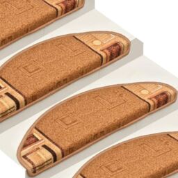 Berkfield Home Self-adhesive Stair Mats 15 pcs Beige 65x21x4 cm - Size: Medium - thumbnail 4
