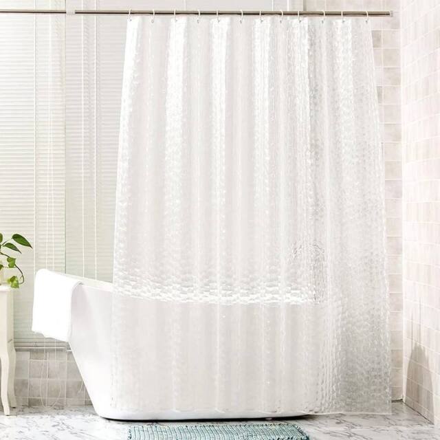 Hinsinc 200*180CM Thick 3D EVA Waterproof Shower Curtain in Clear - Size: 180 cm width x 180 cm drop - image 1