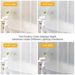 Hinsinc 200*180CM Thick 3D EVA Waterproof Shower Curtain in Clear - Size: 180 cm width x 180 cm drop - thumbnail 4
