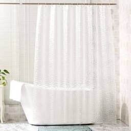 Hinsinc 200*180CM Thick 3D EVA Waterproof Shower Curtain in Clear - Size: 180 cm width x 180 cm drop - thumbnail 1